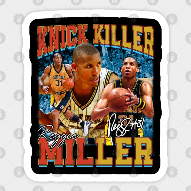 Reggie Miller Choke Sign Basketball Legend Signature Vintage Retro 80s 90s Bootleg Rap Style Sticker by CarDE